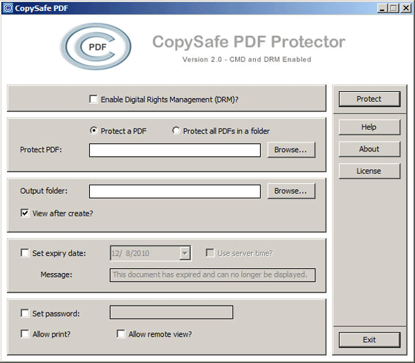Copysafe PDF Screenshot
